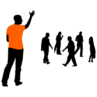 Pictogram resocialisatie, client gaat terug naar samenleving