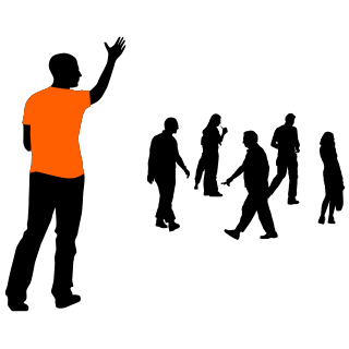 Pictogram resocialisatie, client gaat terug naar samenleving